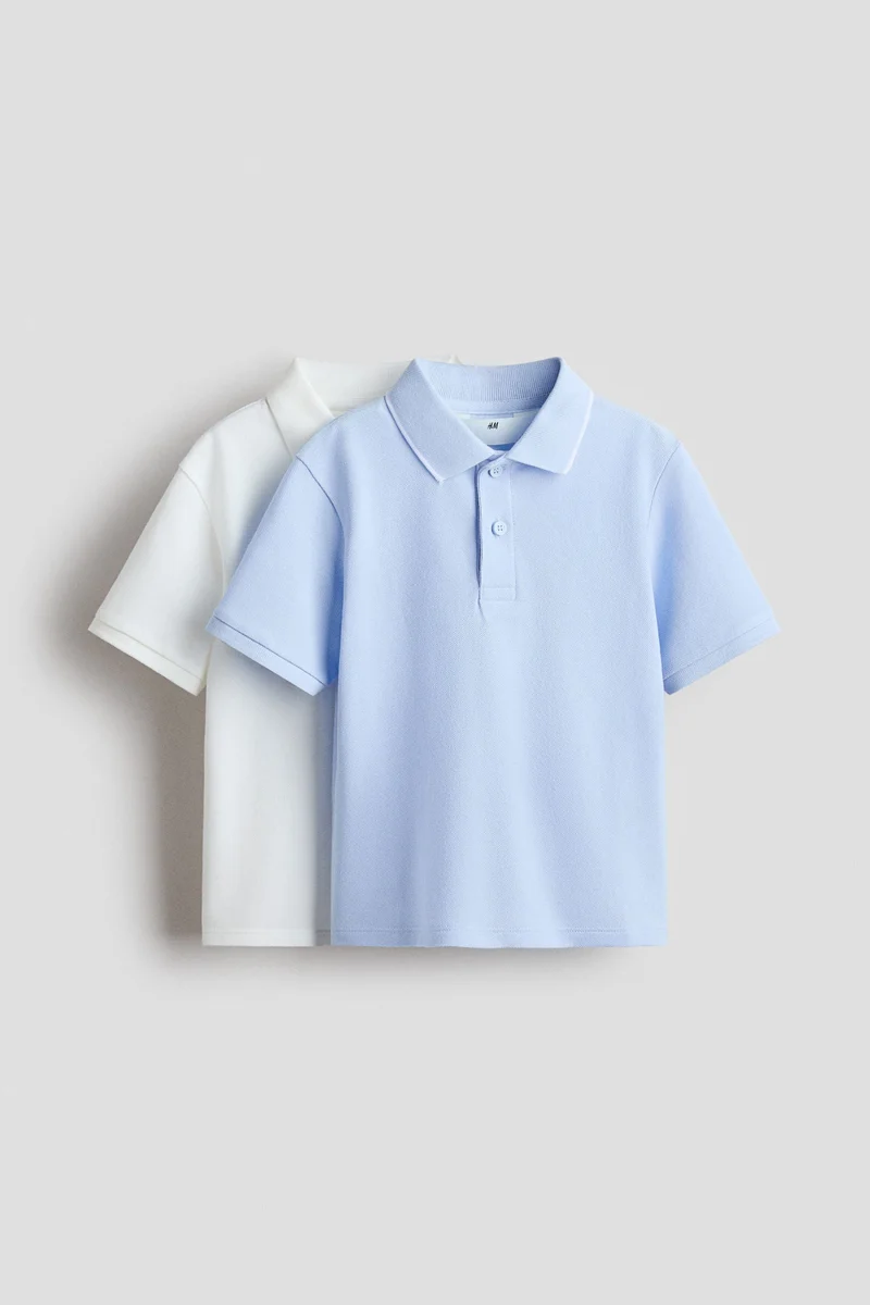H&M 2-pack cotton piqué polo shirts